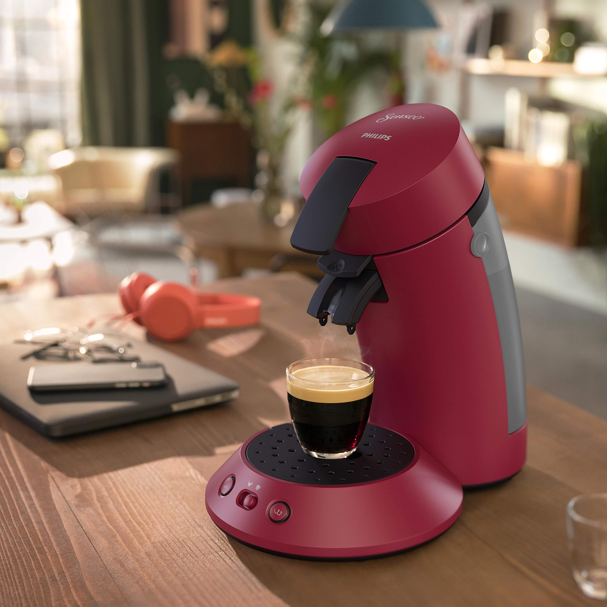 SENSEO Original Plus Machine à Café à Dosettes, Rouge CSA210/91